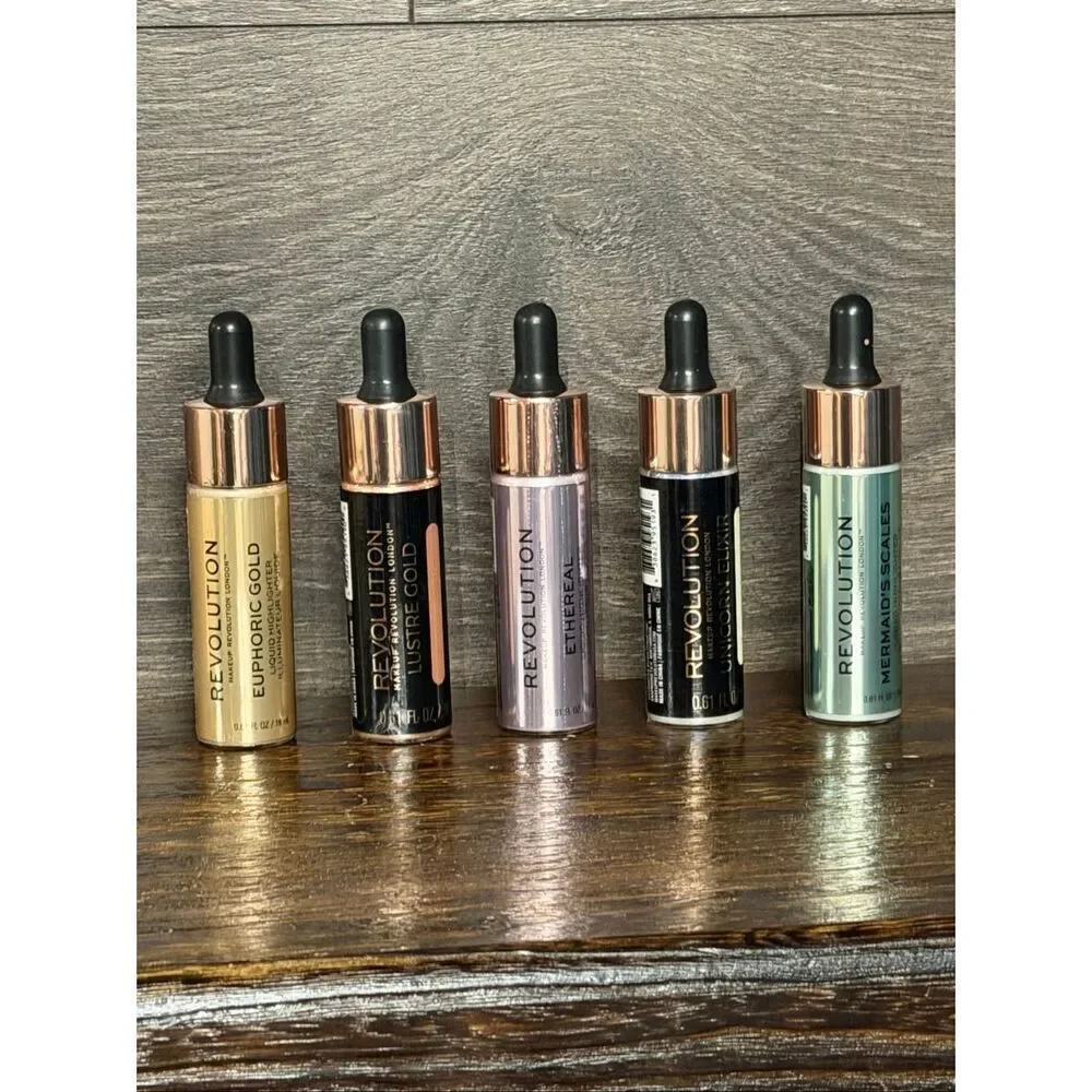 Makeup Revolution Liquid Highlighter Bundle – Set of 5 ✨ Brand NEW & Sealed